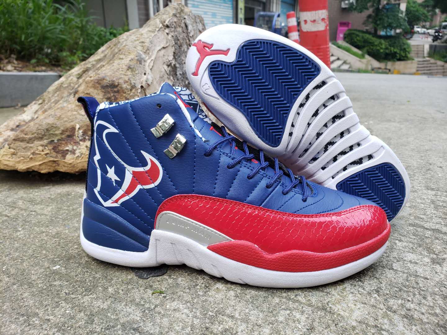 2019 New Air Jordan 12 Championship Blue Red White Shoes - Click Image to Close